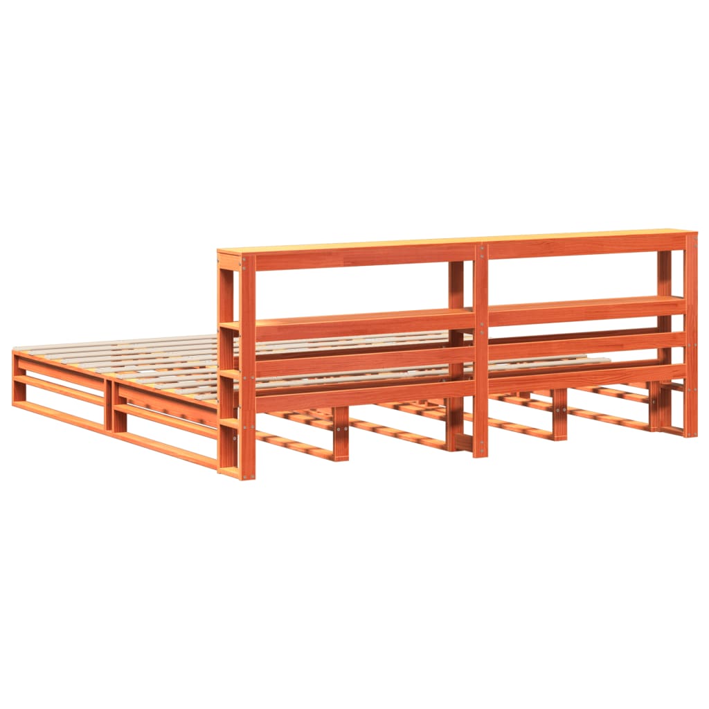 Cadre de lit sans matelas cire marron 180x200cm bois pin massif Lits & cadres de lit vidaXL   