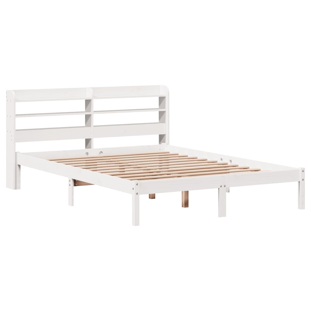 Cadre de lit sans matelas blanc 140x200 cm bois de pin massif Lits & cadres de lit vidaXL   