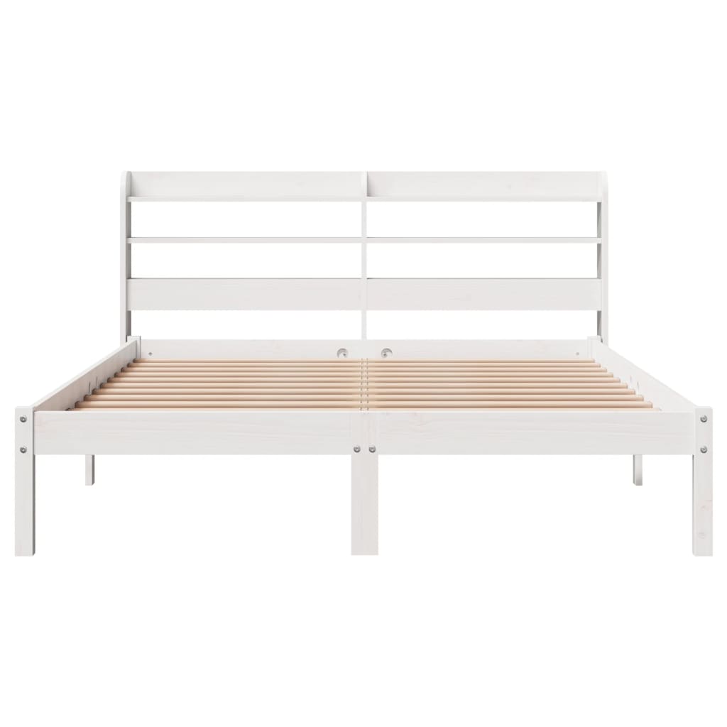 Cadre de lit sans matelas blanc 140x200 cm bois de pin massif Lits & cadres de lit vidaXL   