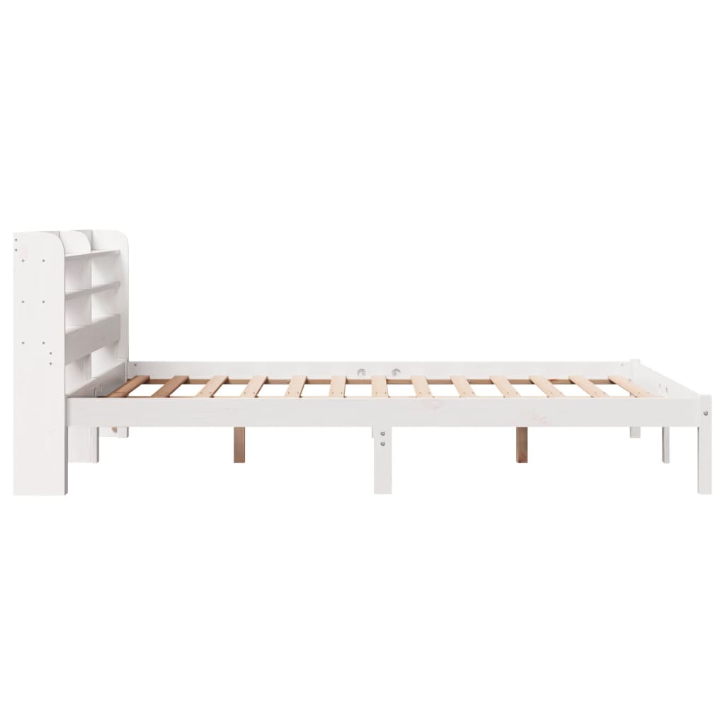 Cadre de lit sans matelas blanc 140x200 cm bois de pin massif Lits & cadres de lit vidaXL   