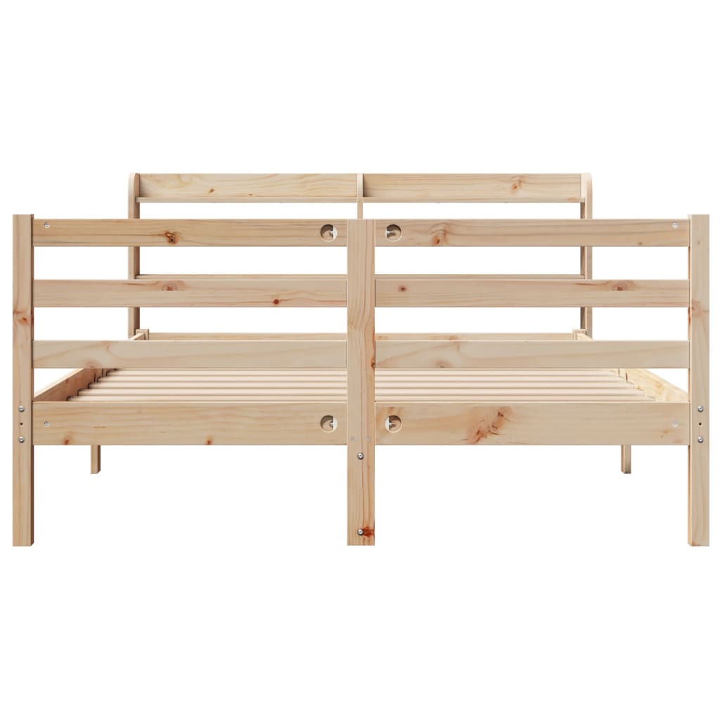 Cadre de lit avec tête de lit 140x190 cm bois de pin massif Lits & cadres de lit vidaXL   