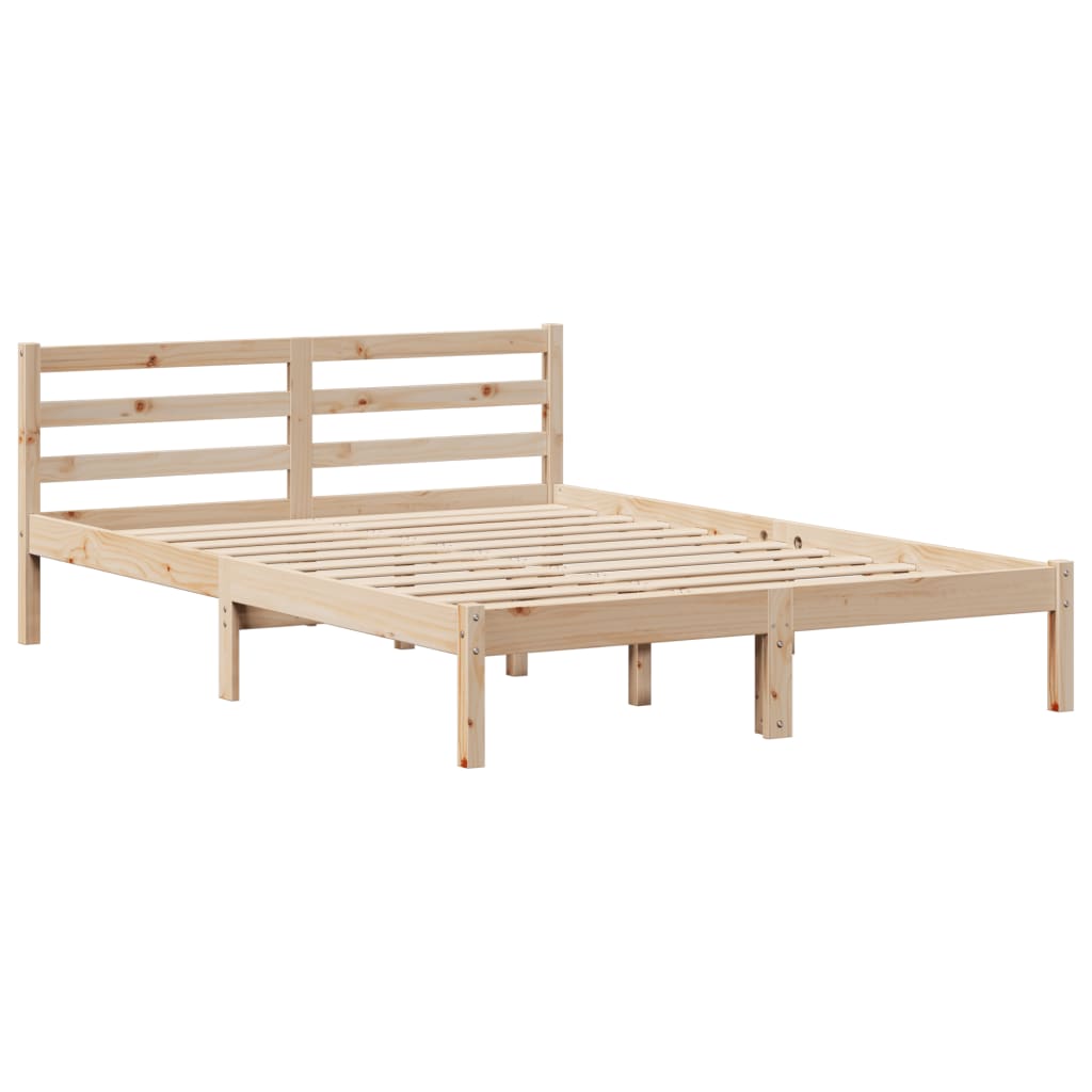 Cadre de lit avec tête de lit 140x190 cm bois de pin massif Lits & cadres de lit vidaXL   