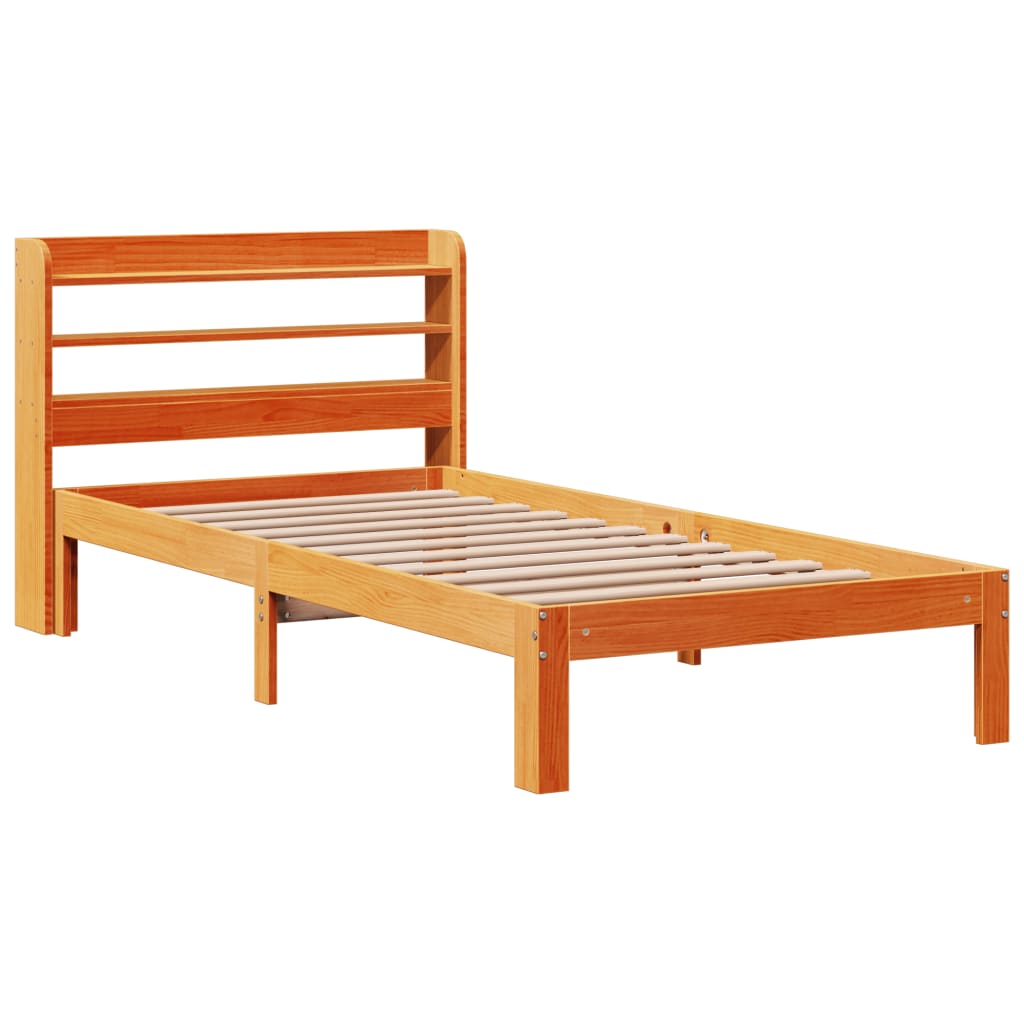 Cadre de lit sans matelas cire marron 75x190 cm bois pin massif Lits & cadres de lit vidaXL   