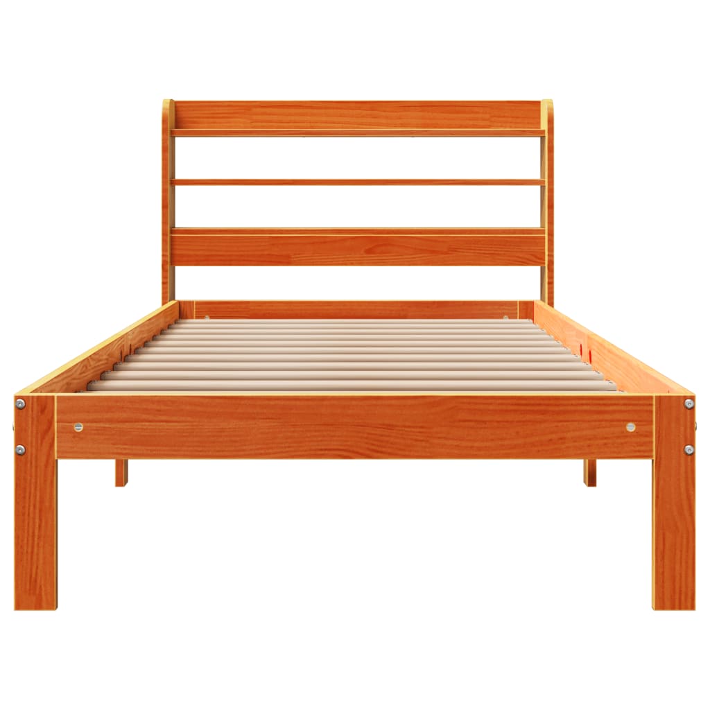 Cadre de lit sans matelas cire marron 75x190 cm bois pin massif Lits & cadres de lit vidaXL   