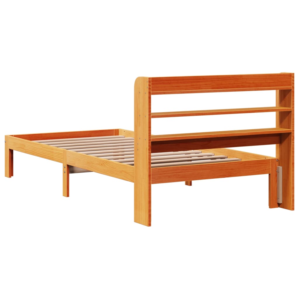 Cadre de lit sans matelas cire marron 75x190 cm bois pin massif Lits & cadres de lit vidaXL   