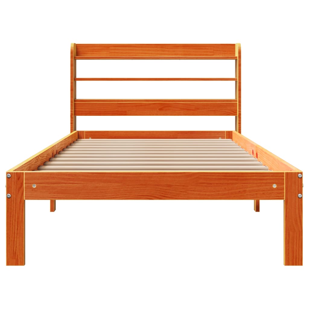 Cadre de lit sans matelas cire marron 90x190 cm bois pin massif Lits & cadres de lit vidaXL   