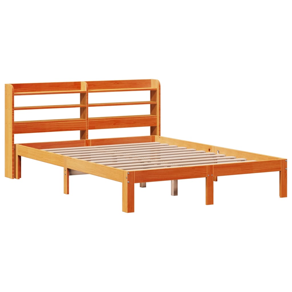 Cadre de lit sans matelas cire marron 120x190cm bois pin massif Lits & cadres de lit vidaXL   