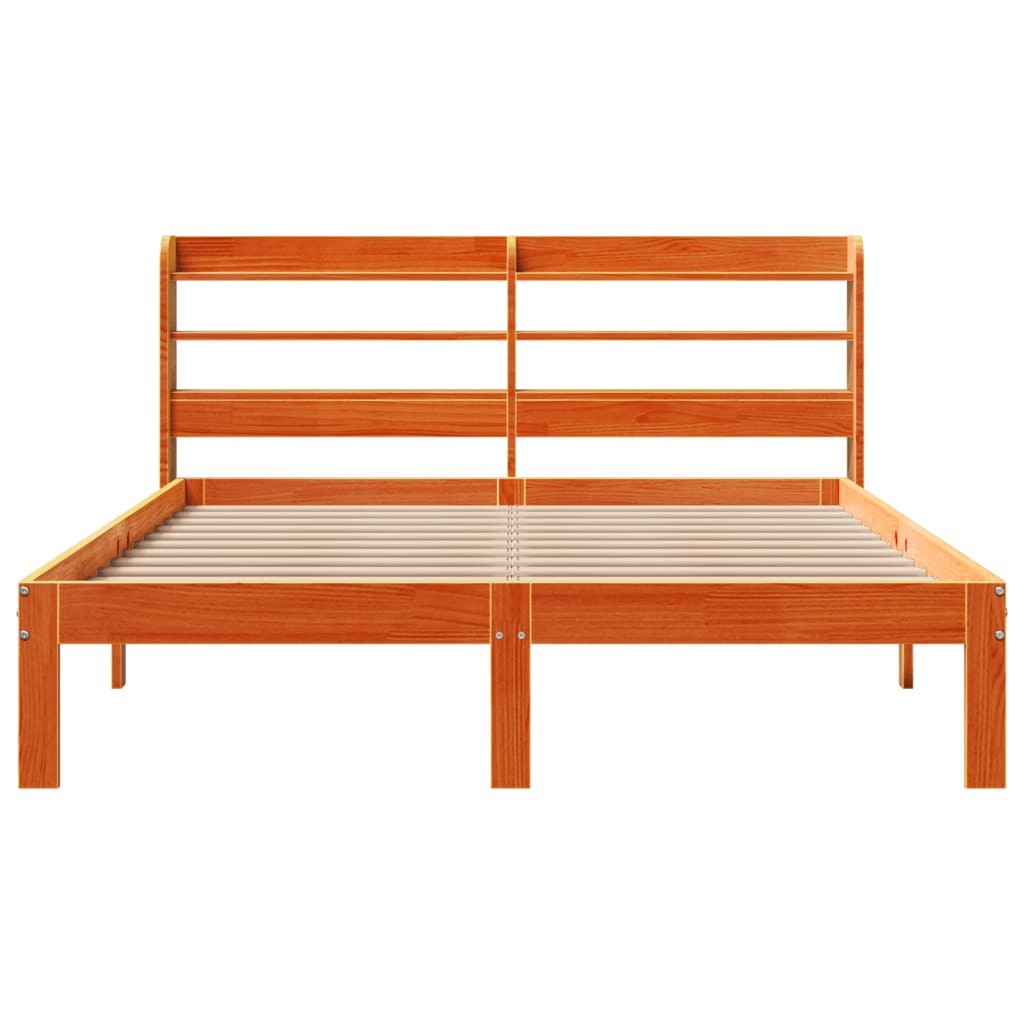 Cadre de lit sans matelas cire marron 120x190cm bois pin massif Lits & cadres de lit vidaXL   