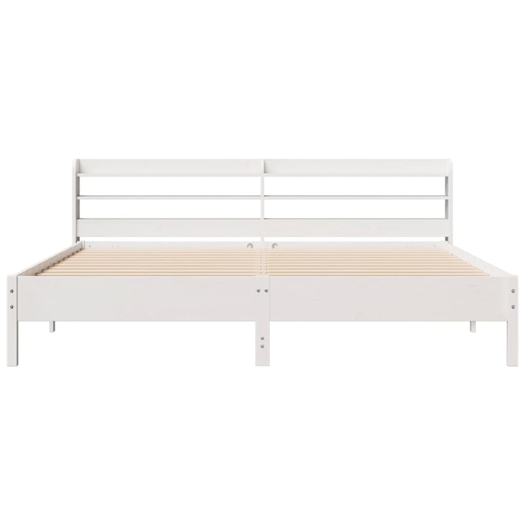 Cadre de lit sans matelas blanc 200x200 cm bois massif de pin Lits & cadres de lit vidaXL   