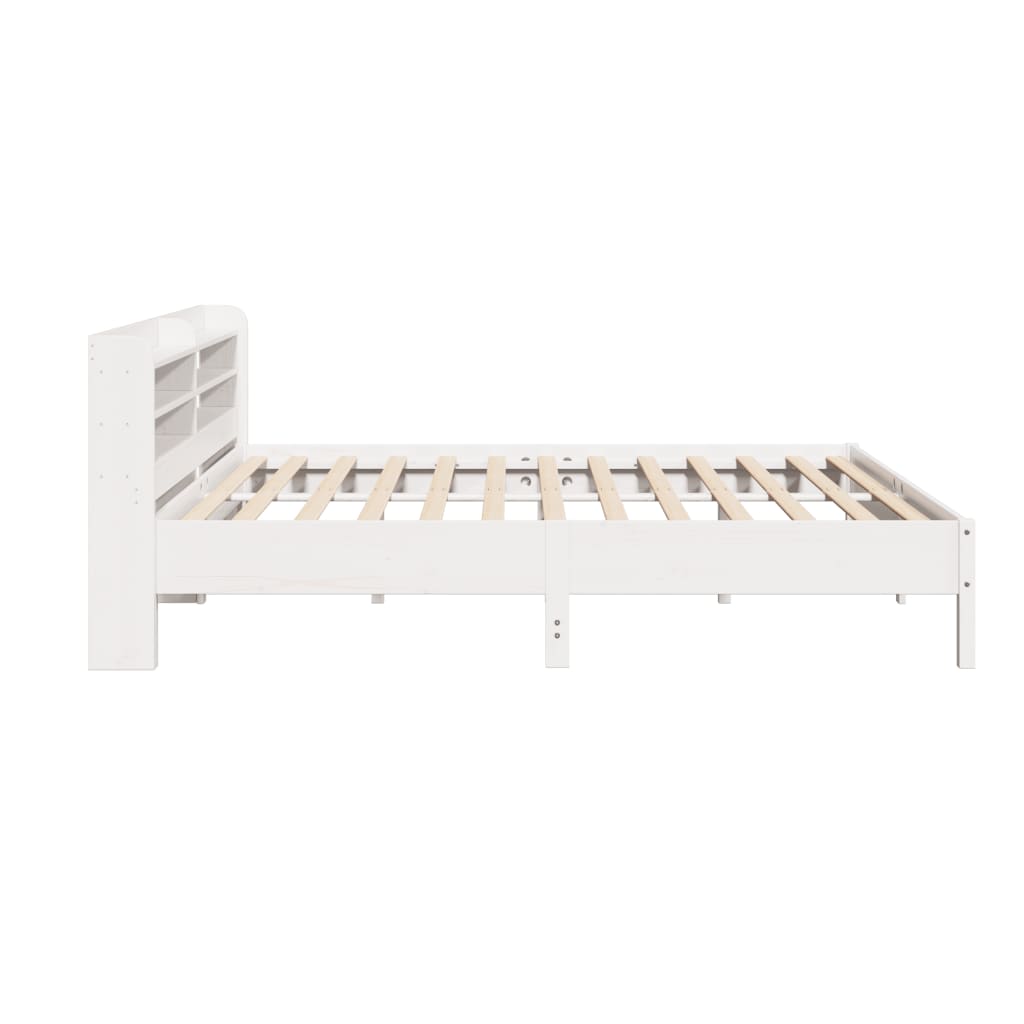 Cadre de lit sans matelas blanc 200x200 cm bois massif de pin Lits & cadres de lit vidaXL   