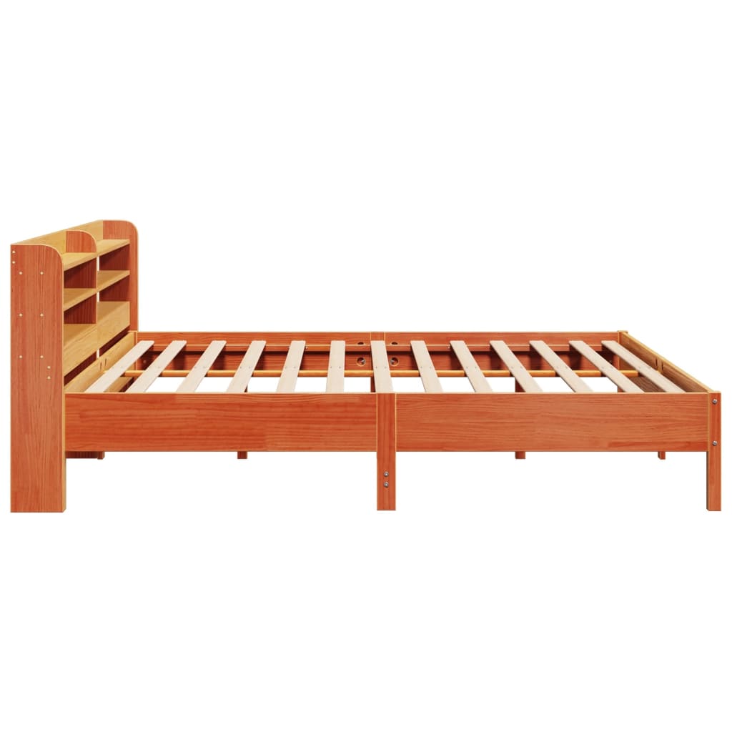 Cadre de lit sans matelas cire marron 200x200cm bois pin massif Lits & cadres de lit vidaXL   