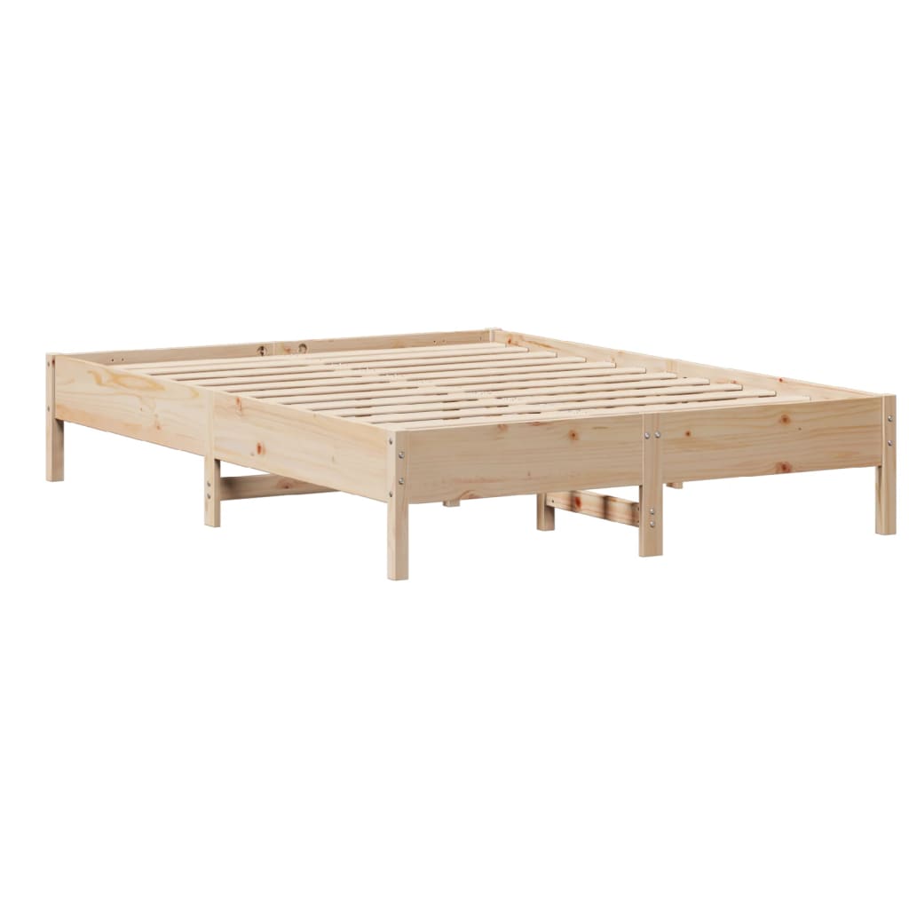 Cadre de lit sans matelas 160x200 cm bois massif de pin Lits & cadres de lit vidaXL   