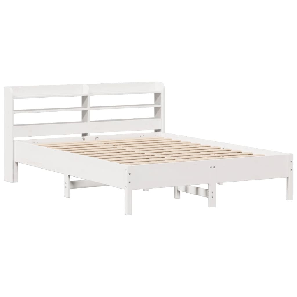 Cadre de lit sans matelas blanc 160x200 cm bois de pin massif Lits & cadres de lit vidaXL   