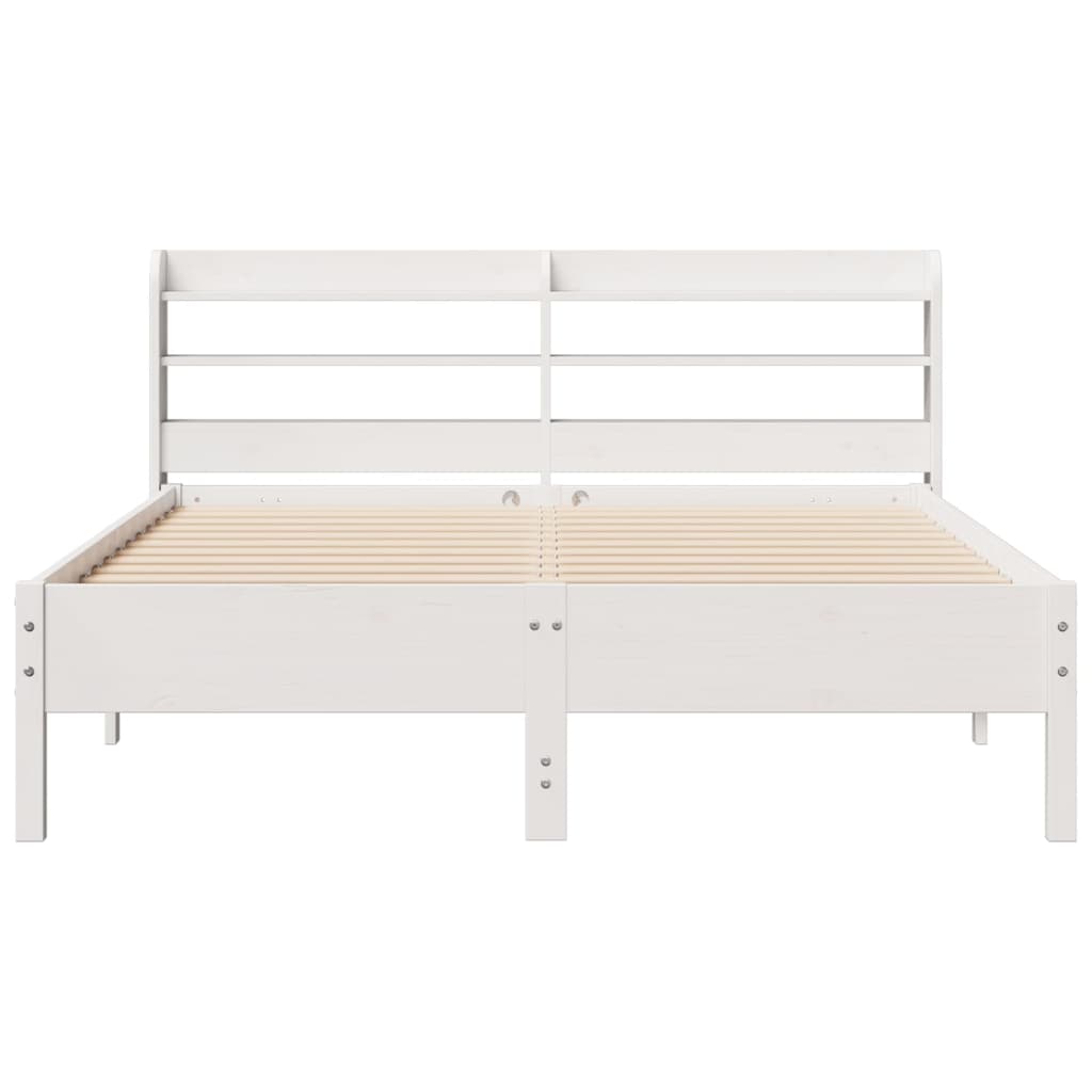 Cadre de lit sans matelas blanc 160x200 cm bois de pin massif Lits & cadres de lit vidaXL   