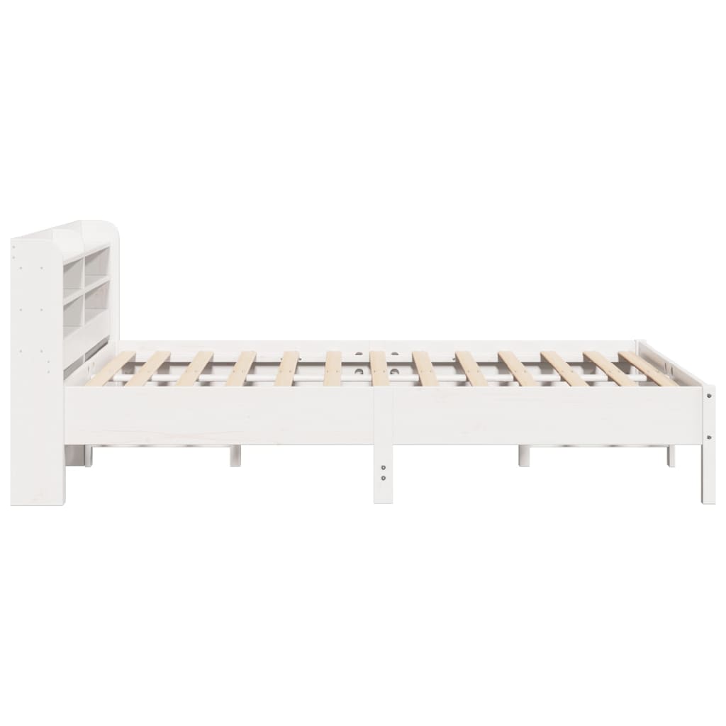 Cadre de lit sans matelas blanc 160x200 cm bois de pin massif Lits & cadres de lit vidaXL   