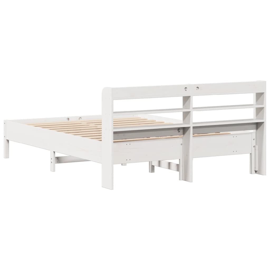 Cadre de lit sans matelas blanc 160x200 cm bois de pin massif Lits & cadres de lit vidaXL   