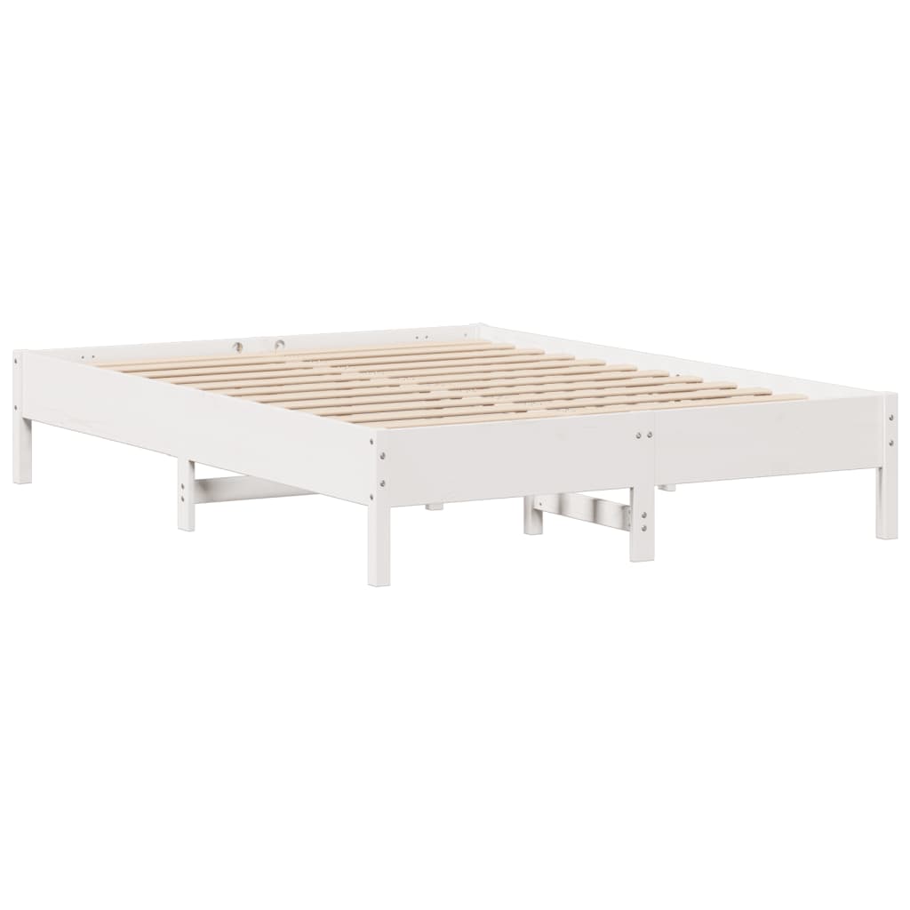 Cadre de lit sans matelas blanc 160x200 cm bois de pin massif Lits & cadres de lit vidaXL   