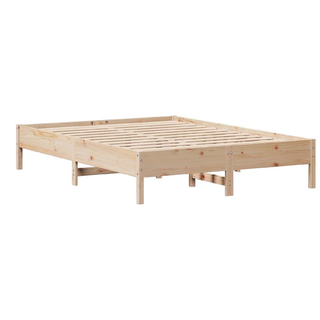 Cadre de lit sans matelas 140x200 cm bois massif de pin Lits & cadres de lit vidaXL   