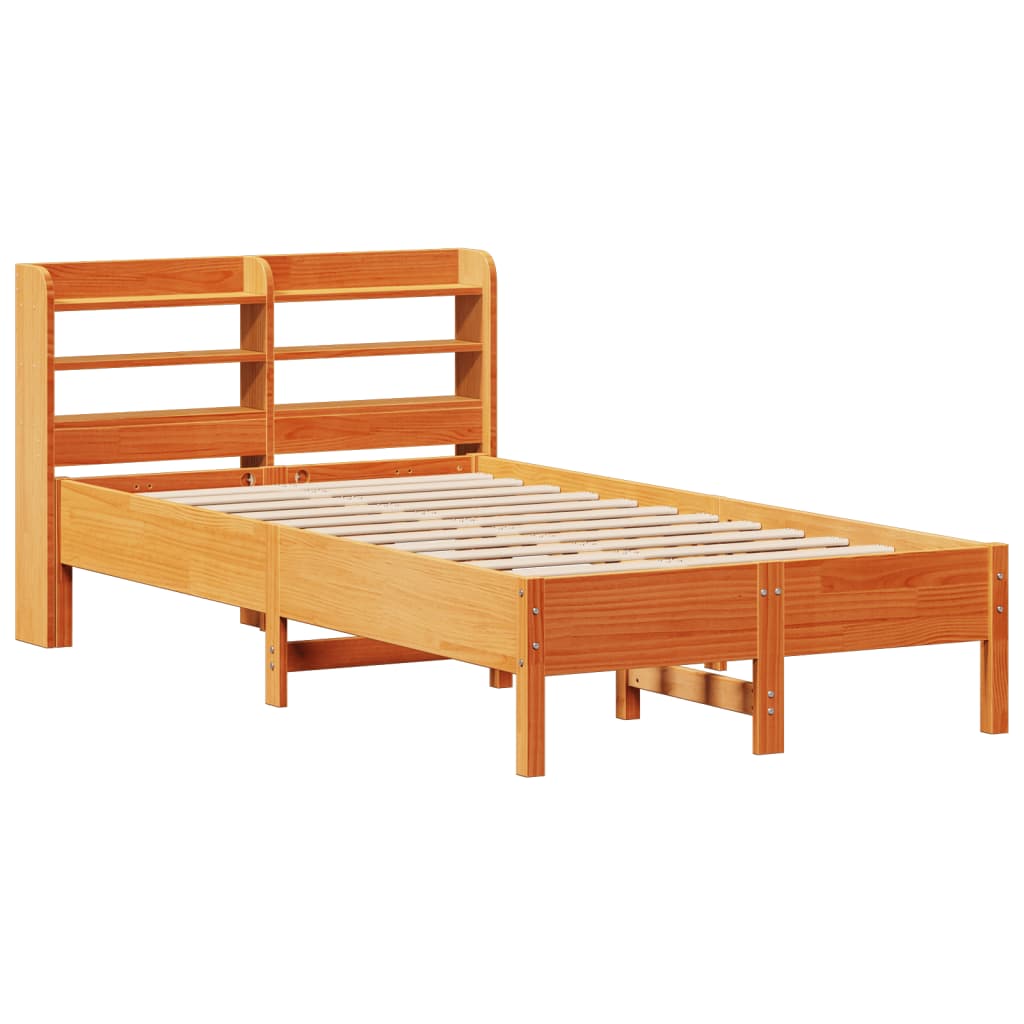 Cadre de lit sans matelas cire marron 120x200cm bois pin massif Lits & cadres de lit vidaXL   