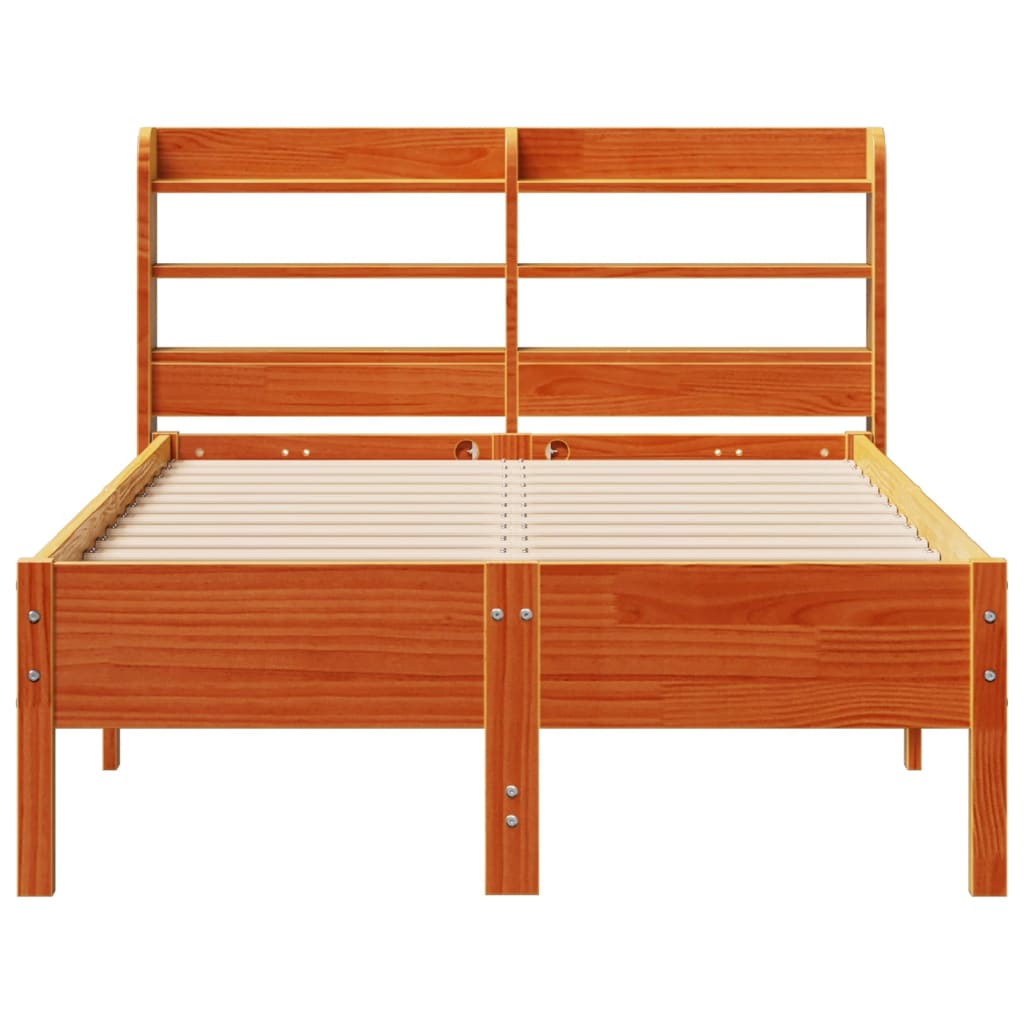 Cadre de lit sans matelas cire marron 120x200cm bois pin massif Lits & cadres de lit vidaXL   