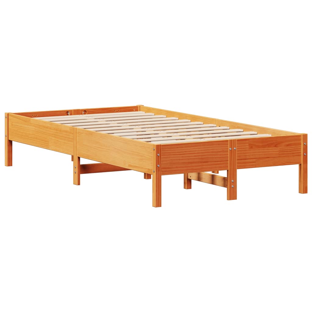 Cadre de lit sans matelas cire marron 120x200cm bois pin massif Lits & cadres de lit vidaXL   