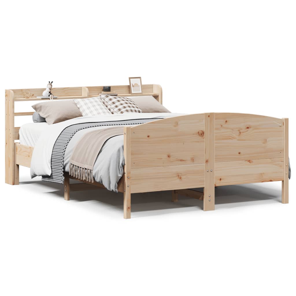 Cadre de lit sans matelas 140x200 cm bois massif de pin Lits & cadres de lit vidaXL   