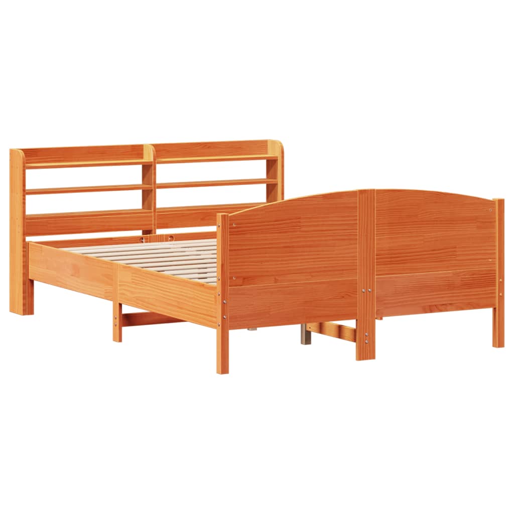 Cadre de lit sans matelas cire marron 120x200cm bois pin massif Lits & cadres de lit vidaXL   