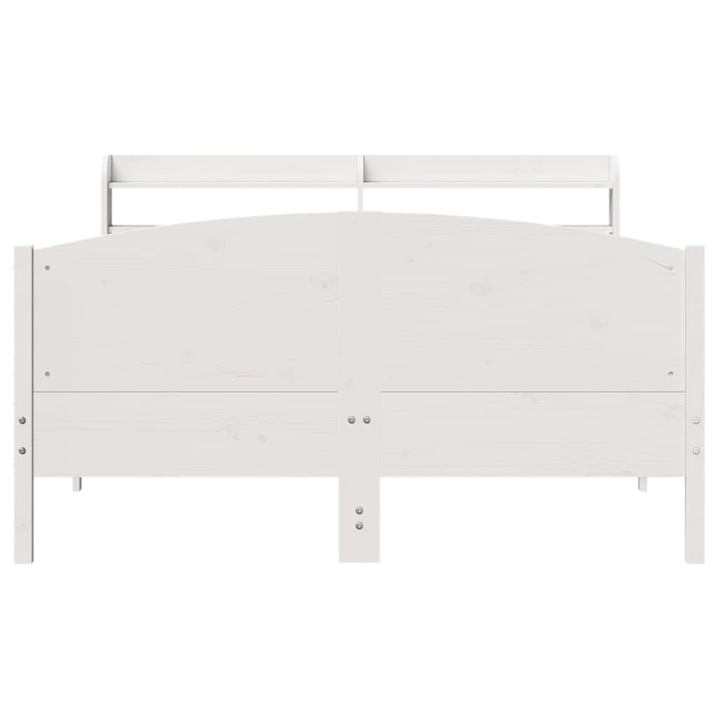 Cadre de lit sans matelas blanc 135x190 cm bois de pin massif Lits & cadres de lit vidaXL   