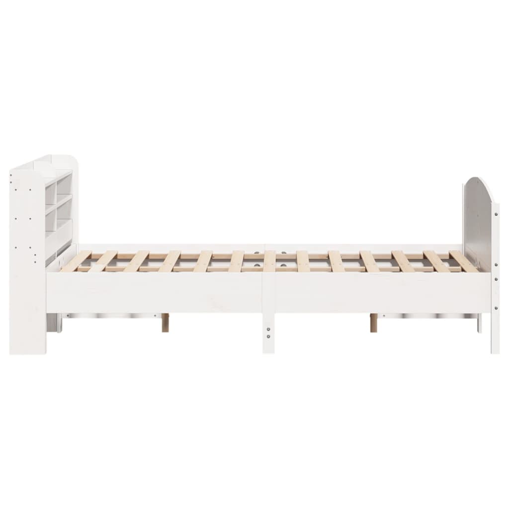 Cadre de lit sans matelas blanc 135x190 cm bois de pin massif Lits & cadres de lit vidaXL   