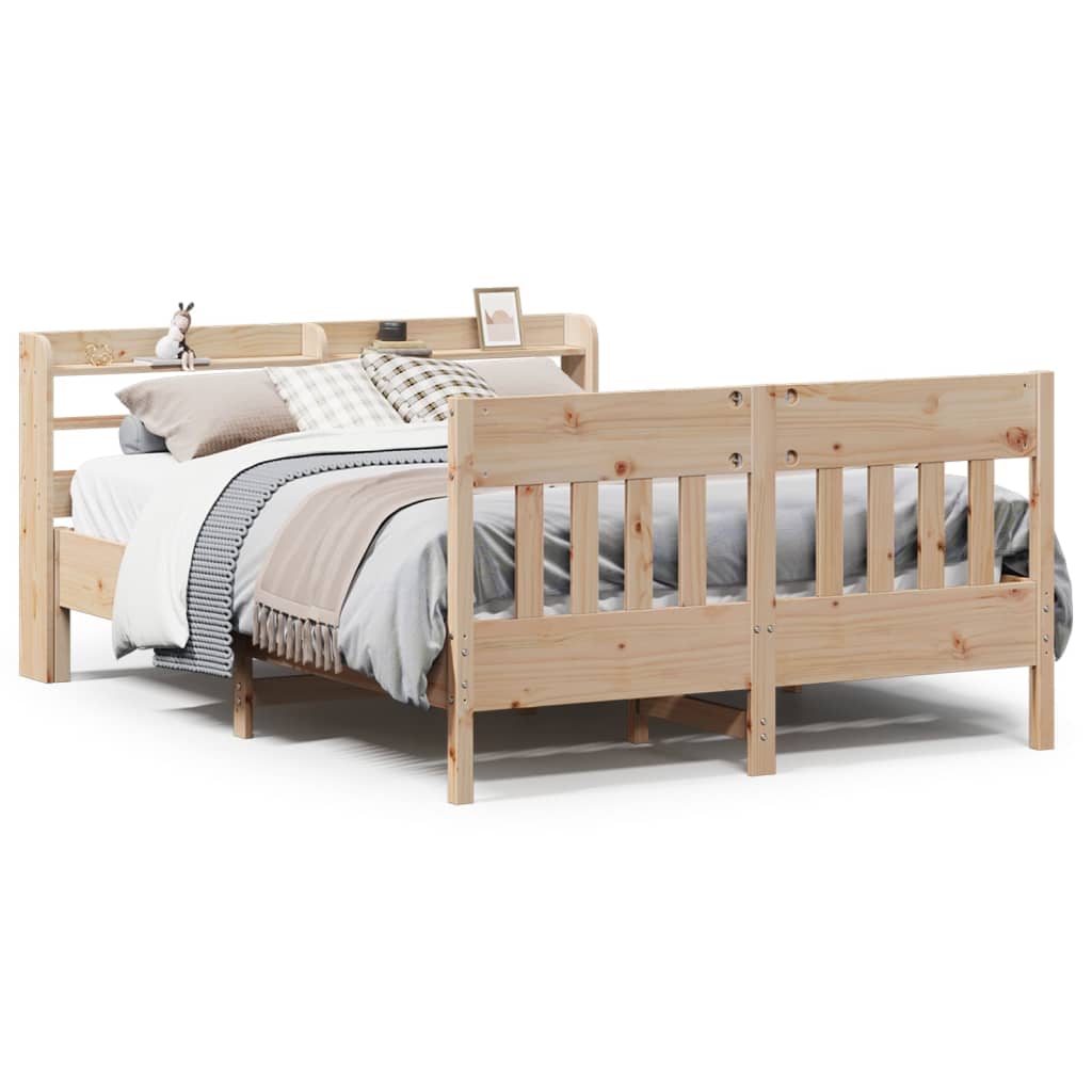 Cadre de lit sans matelas 140x200 cm bois massif de pin Lits & cadres de lit vidaXL   