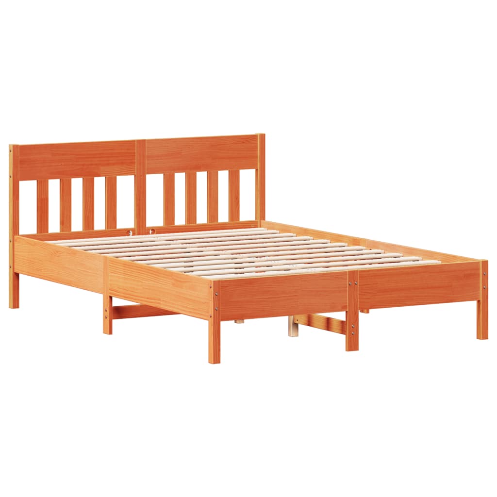 Cadre de lit sans matelas cire marron 120x200cm bois pin massif Lits & cadres de lit vidaXL   