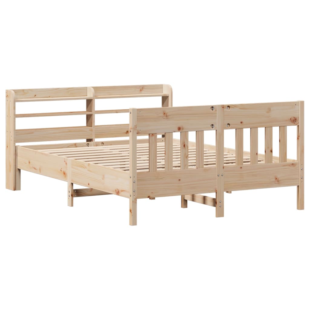 Cadre de lit sans matelas 135x190 cm bois de pin massif Lits & cadres de lit vidaXL   