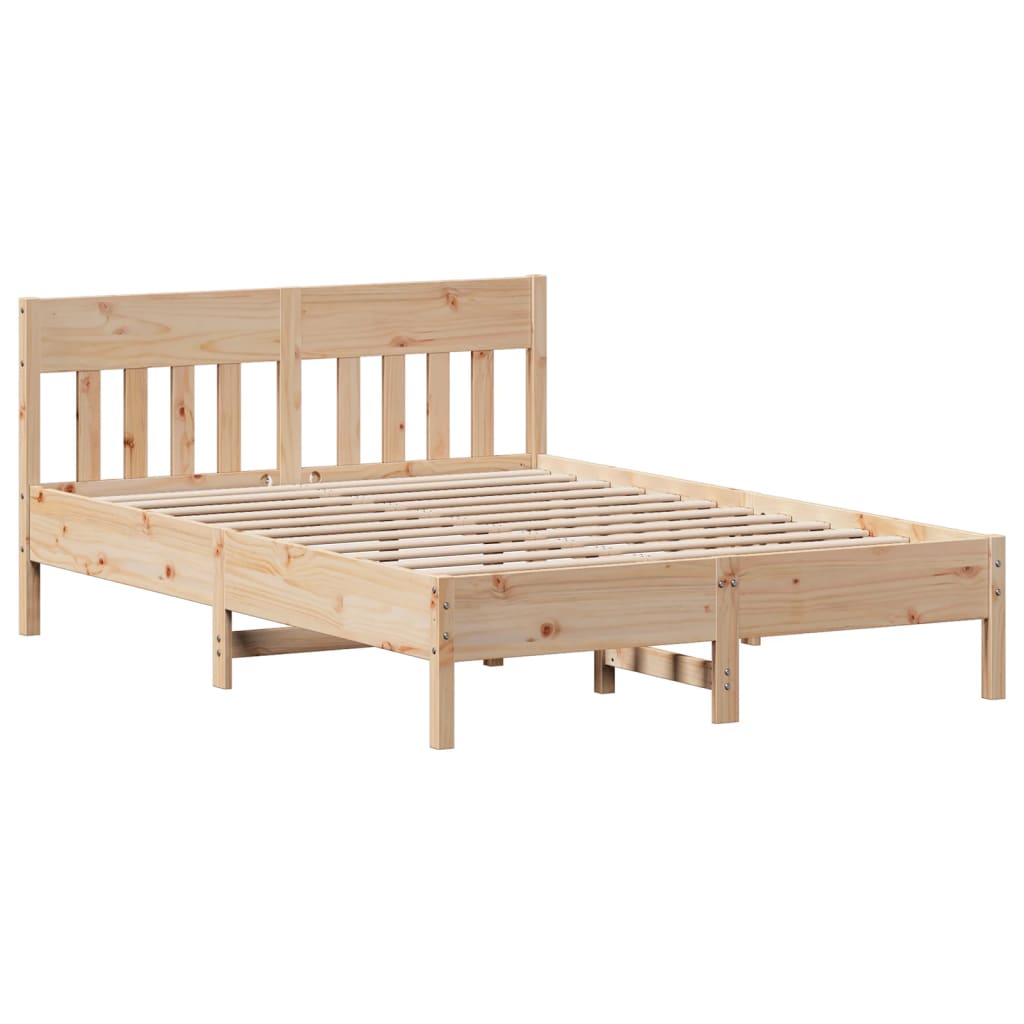 Cadre de lit sans matelas 135x190 cm bois de pin massif Lits & cadres de lit vidaXL   