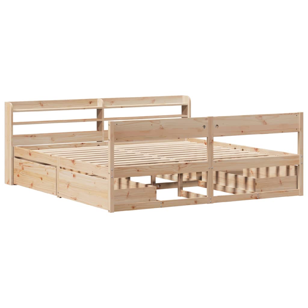 Cadre de lit sans matelas 180x200 cm bois massif de pin Lits & cadres de lit vidaXL   