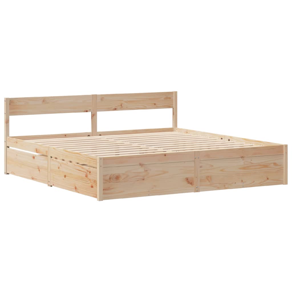 Cadre de lit sans matelas 180x200 cm bois massif de pin Lits & cadres de lit vidaXL   