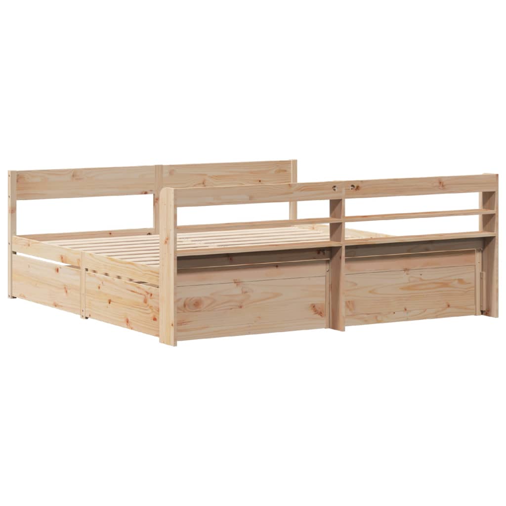 Cadre de lit sans matelas 180x200 cm bois massif de pin Lits & cadres de lit vidaXL   