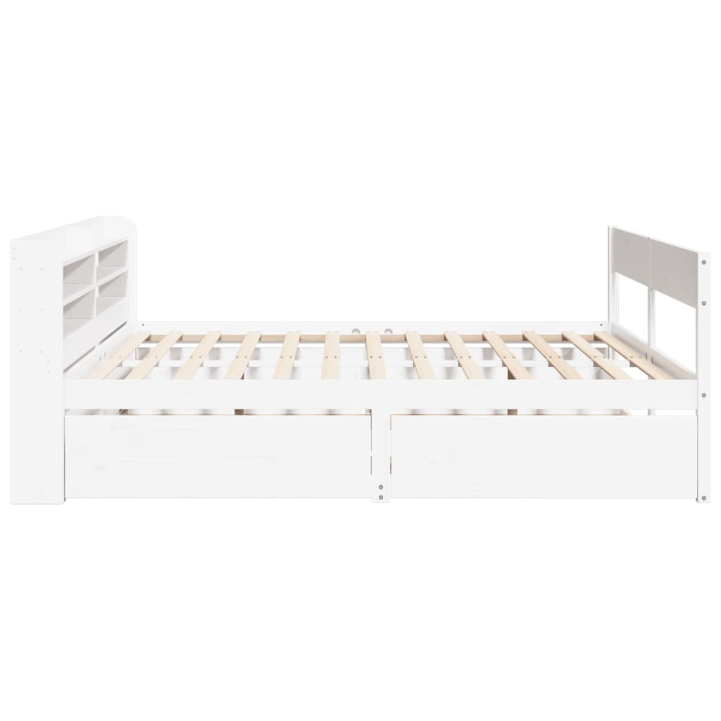 Cadre de lit sans matelas blanc 180x200 cm bois massif de pin Lits & cadres de lit vidaXL   