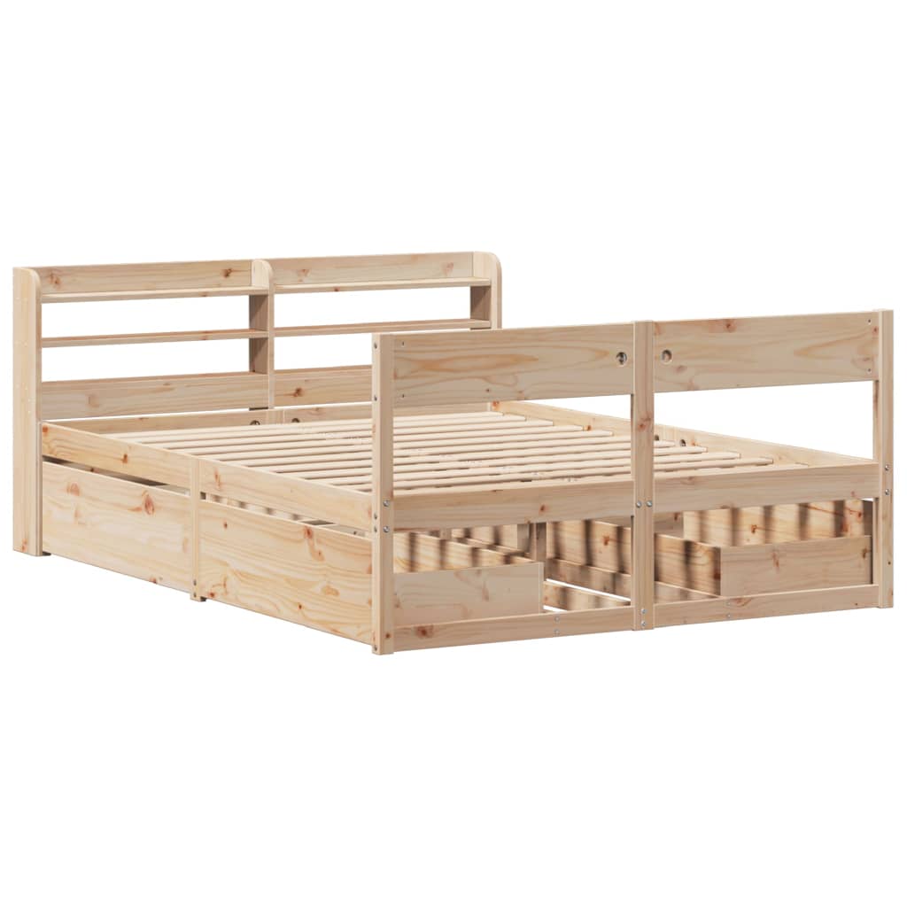 Cadre de lit sans matelas 160x200 cm bois massif de pin Lits & cadres de lit vidaXL   