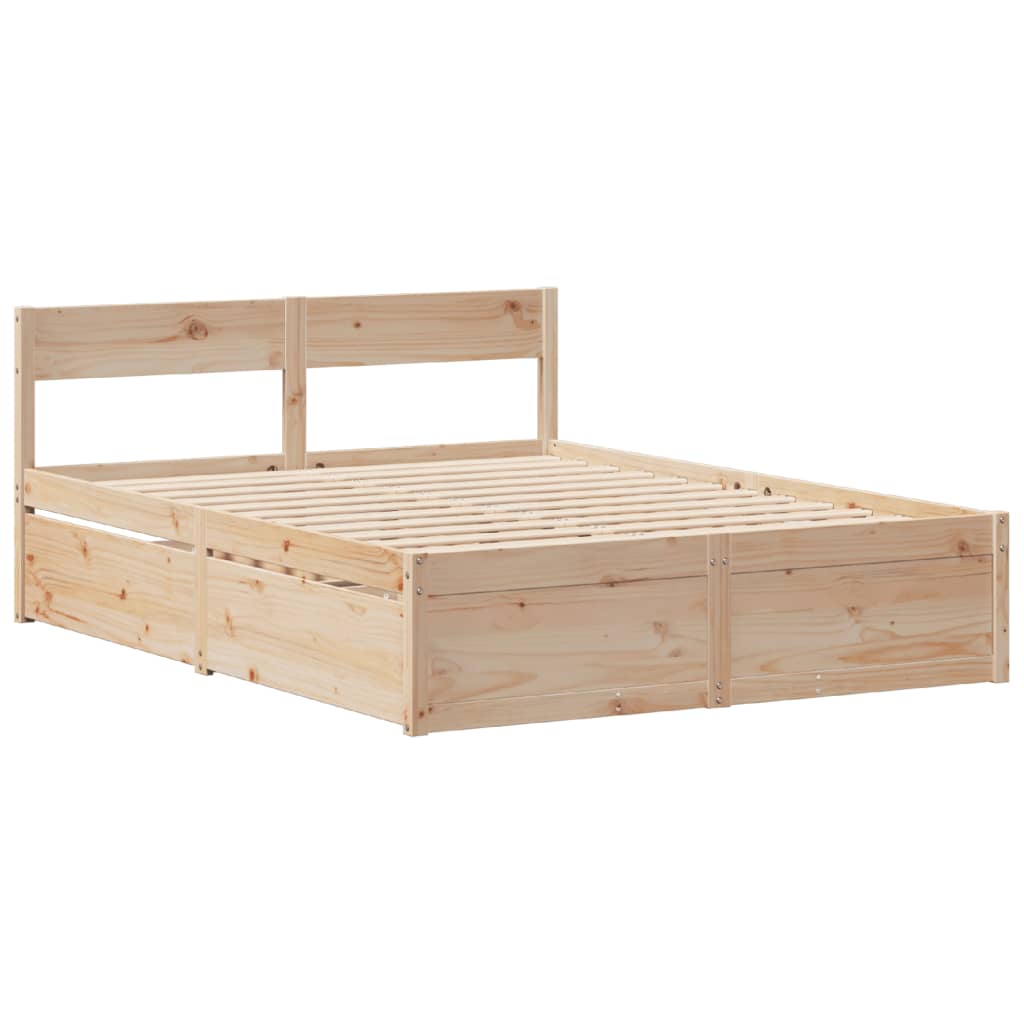 Cadre de lit sans matelas 160x200 cm bois massif de pin Lits & cadres de lit vidaXL   