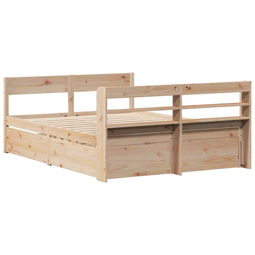 Cadre de lit sans matelas 160x200 cm bois massif de pin Lits & cadres de lit vidaXL   