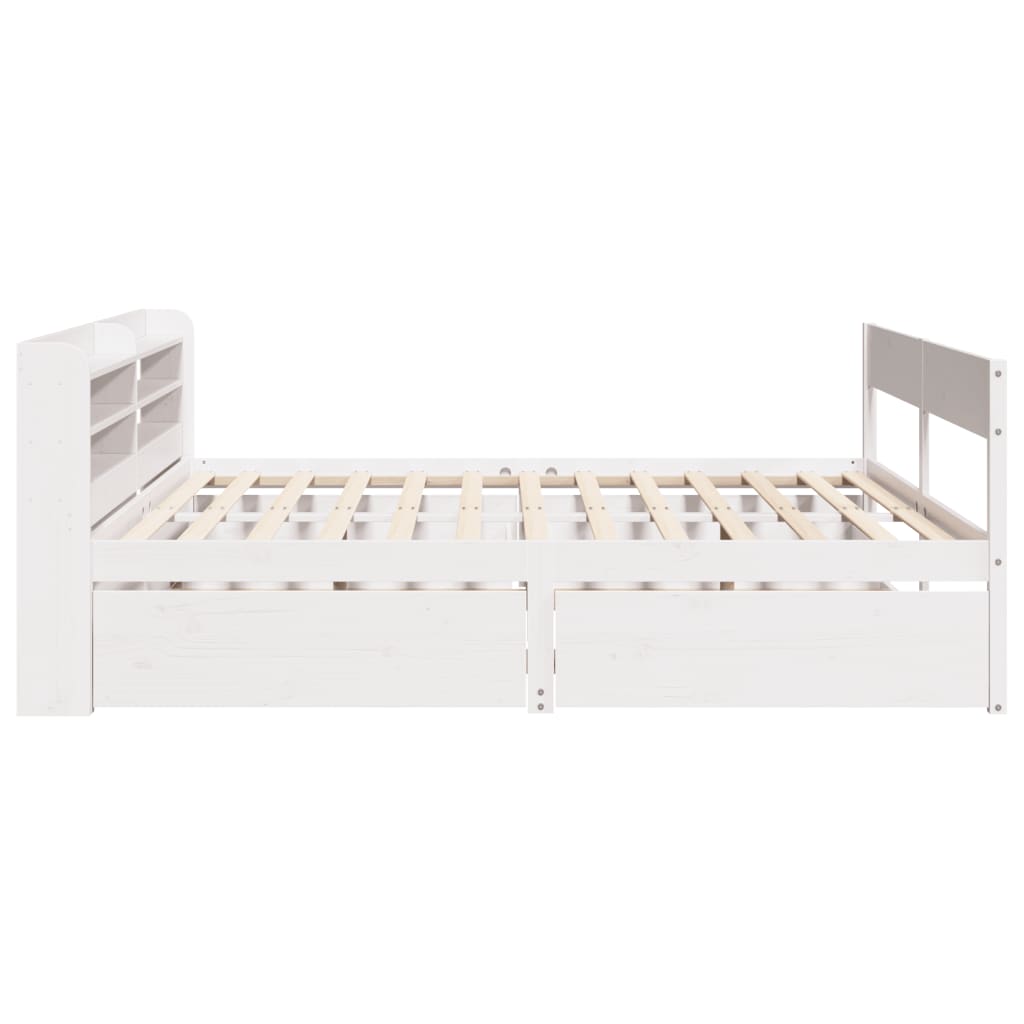 Cadre de lit sans matelas blanc 150x200 cm bois de pin massif Lits & cadres de lit vidaXL   