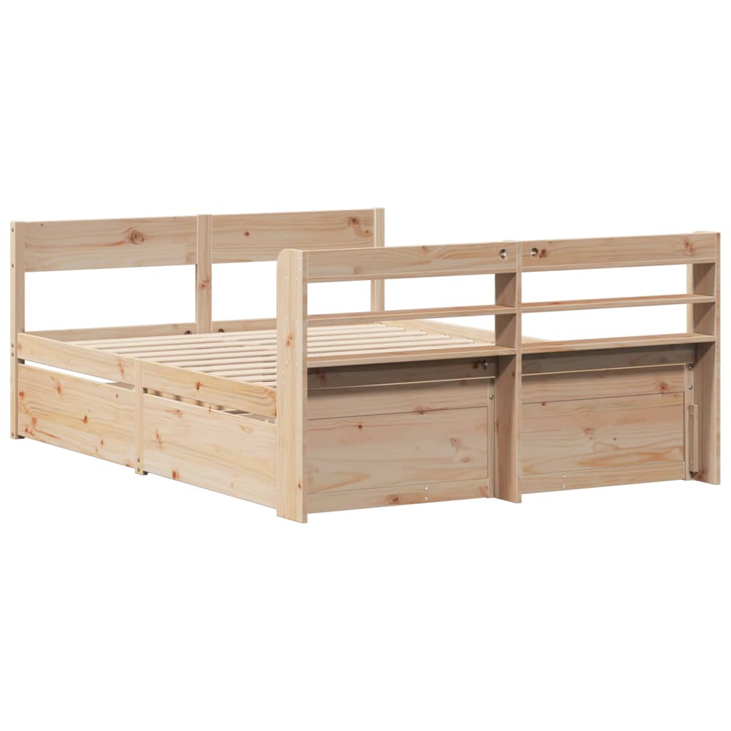 Cadre de lit sans matelas 140x200 cm bois massif de pin Lits & cadres de lit vidaXL   