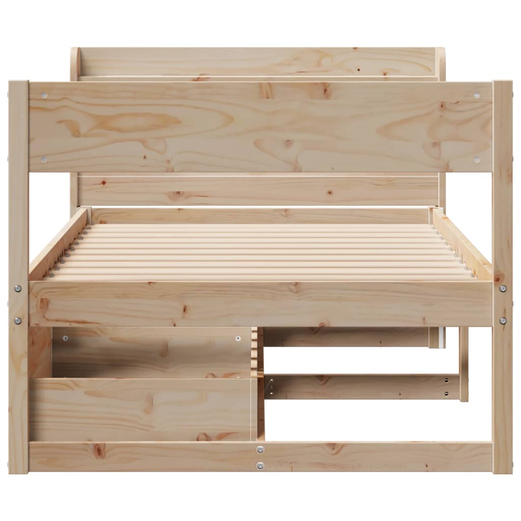 Cadre de lit sans matelas 75x190 cm bois de pin massif Lits & cadres de lit vidaXL   