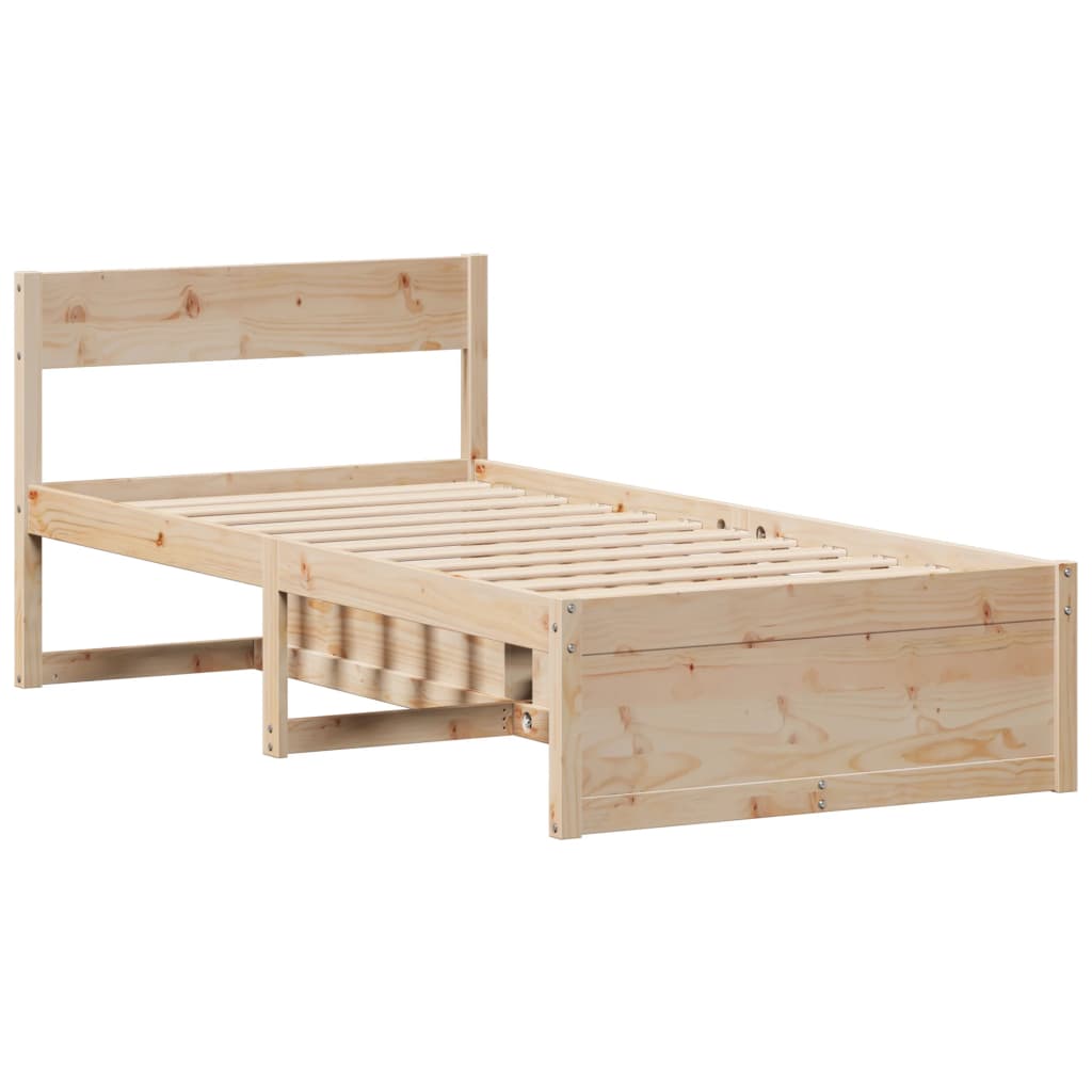 Cadre de lit sans matelas 75x190 cm bois de pin massif Lits & cadres de lit vidaXL   