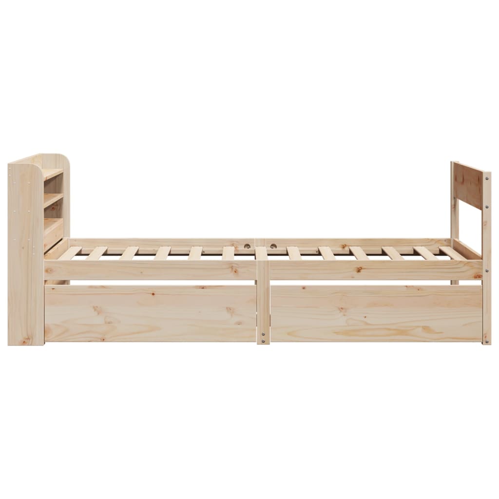 Cadre de lit sans matelas 75x190 cm bois de pin massif Lits & cadres de lit vidaXL   