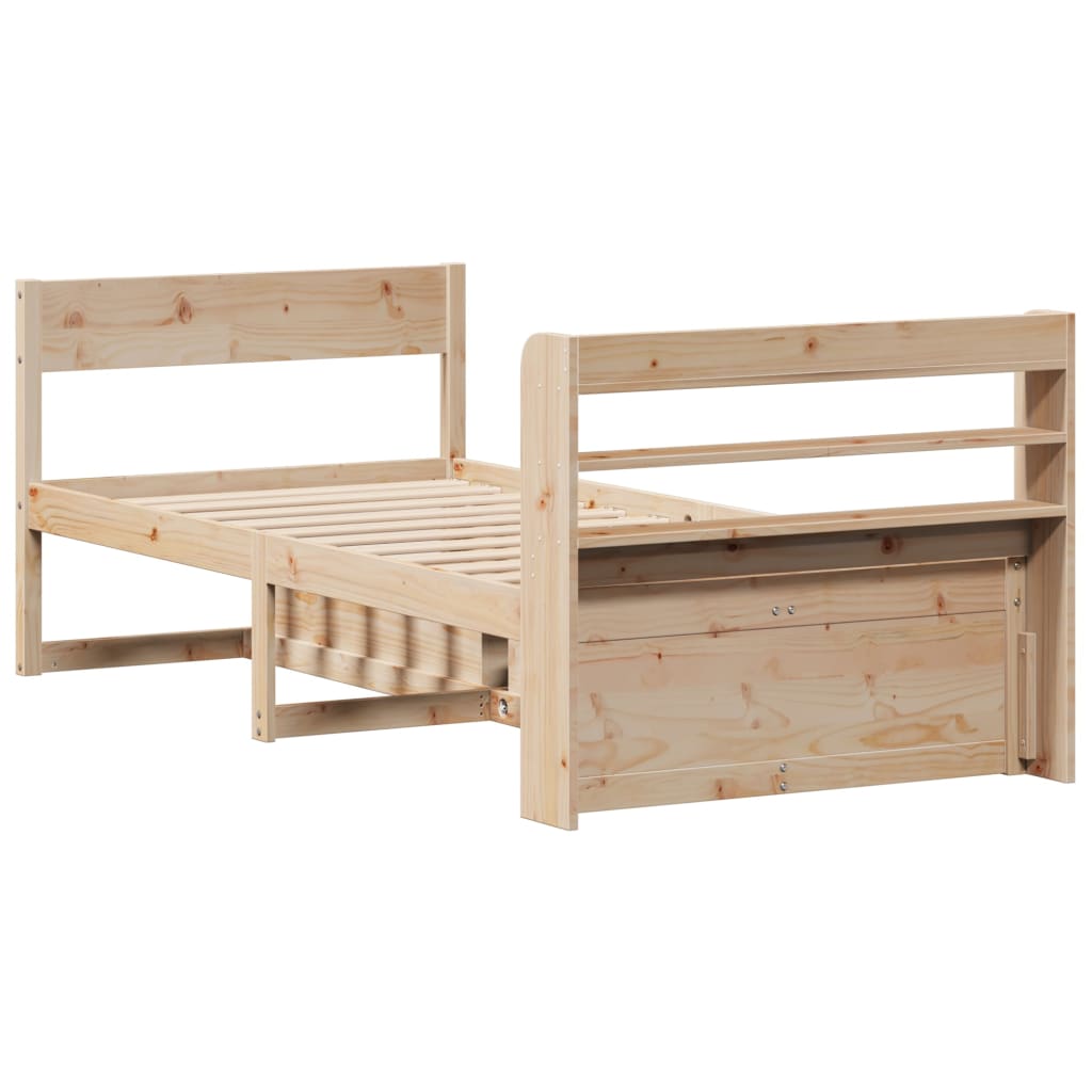 Cadre de lit sans matelas 75x190 cm bois de pin massif Lits & cadres de lit vidaXL   