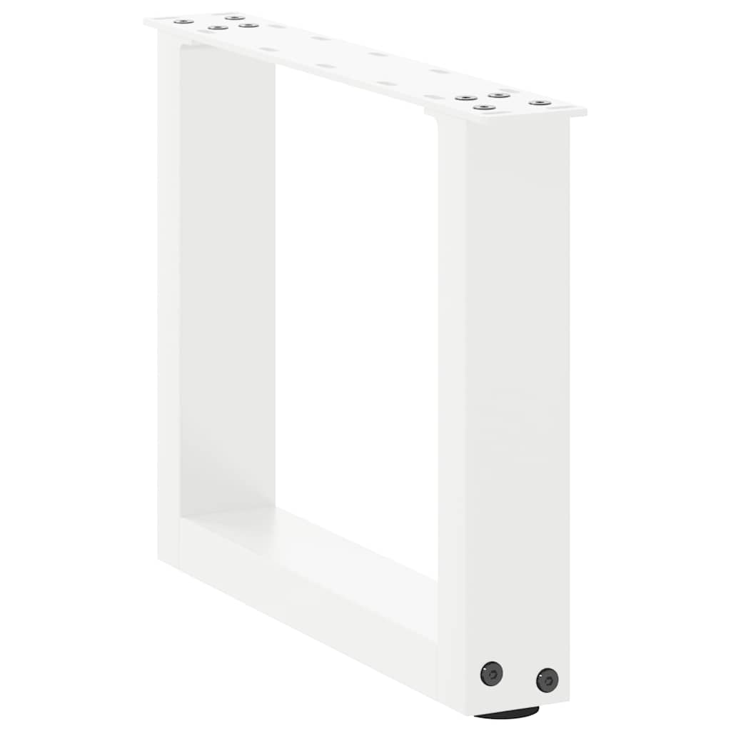 Pieds de table basse forme de U 2 pcs blanc 30x(30-31) cm acier Pieds de table vidaXL