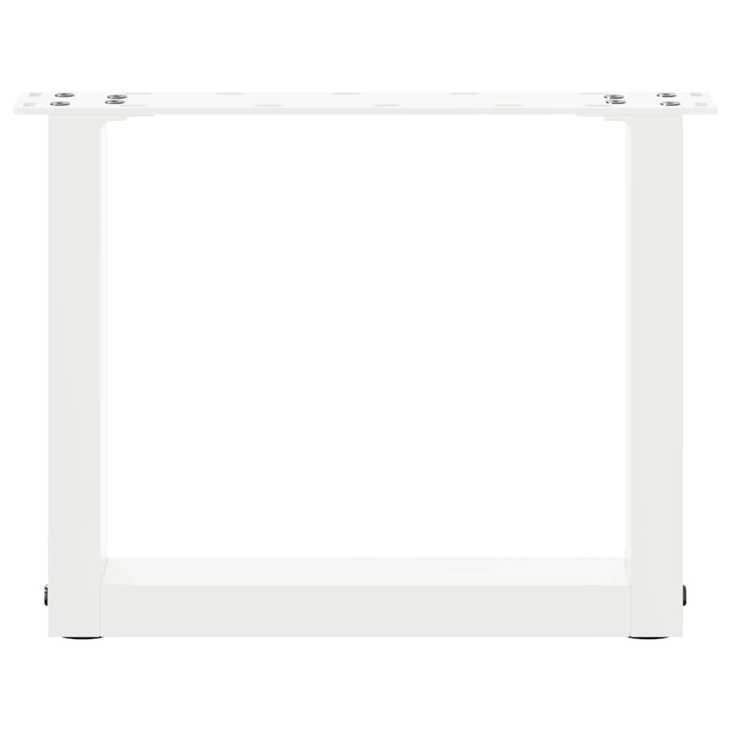 Pieds de table basse forme de U 2 pcs blanc 30x(30-31) cm acier Pieds de table vidaXL