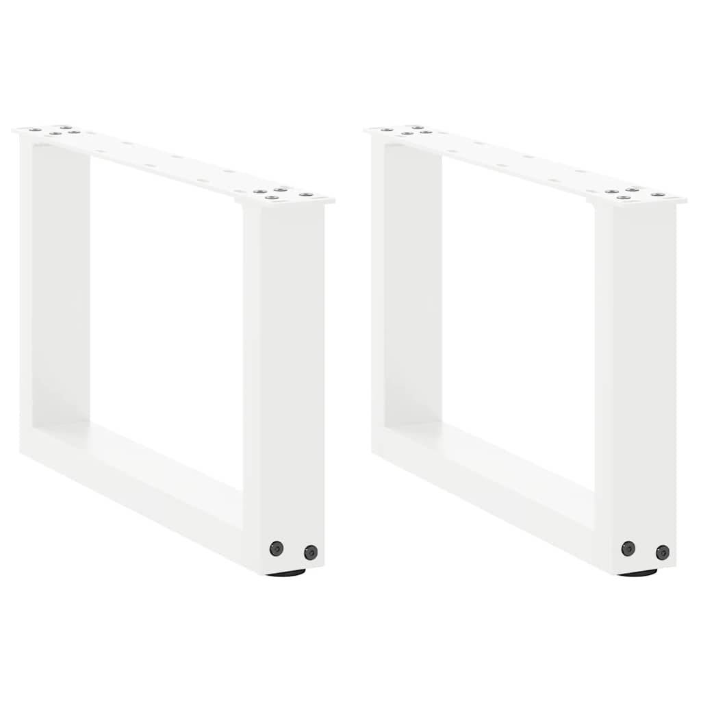 Pieds de table basse forme de U 2 pcs blanc 50x(30-31) cm acier Pieds de table vidaXL