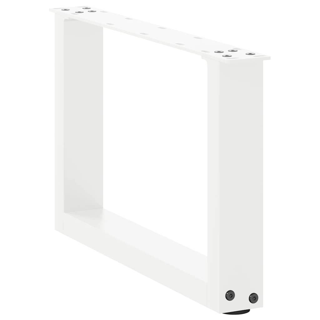 Pieds de table basse forme de U 2 pcs blanc 50x(30-31) cm acier Pieds de table vidaXL